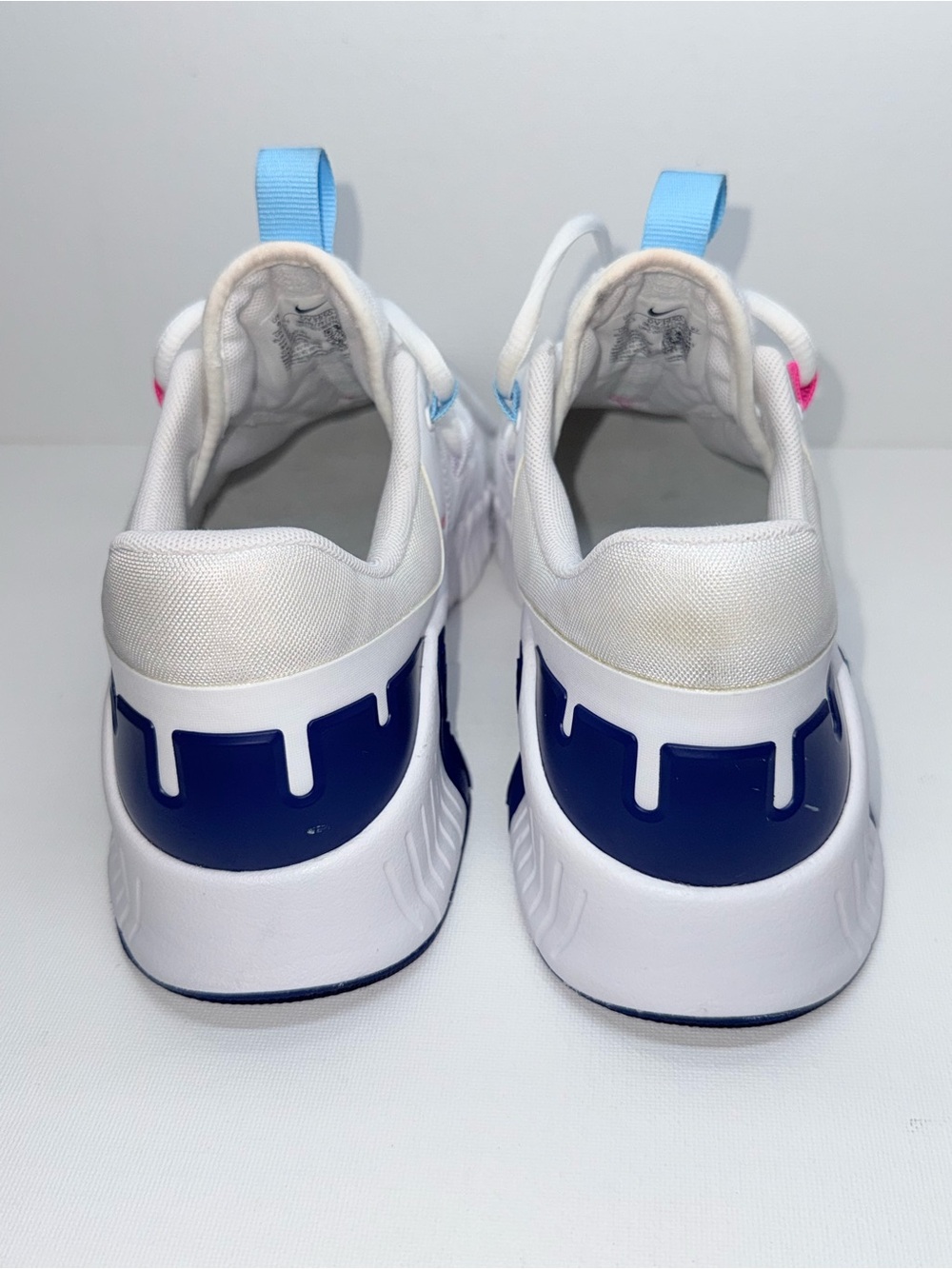 Nike METCON White Sneakers with Blue Accents and Pink Detail - Picture 5 of 7